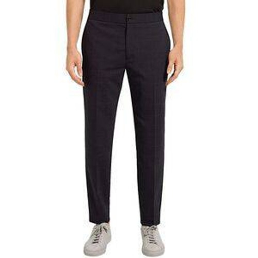 NWT $265 Theory Mayer Drw Air Grid Tailor Navy Plaid Pants Size 31x30 Wool Blend
